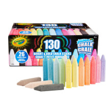 Crayola Wasbare Krijtset, 130 Antikantel Krijtjes, Bulk Stoepkrijt, Buiten Krijt voor Kinderen