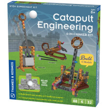 Thames & Kosmos Catapult Engineering STEM Maker Kit Build 6 Models of Unique Medieval Machines Explore Mechanical Physics Includes Safe Foam Balls