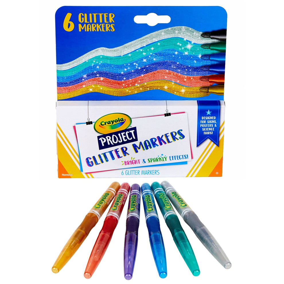 Crayola Glitter Markers  Assorted Colors  Art Supplies  6Count
