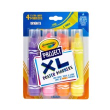 Crayola XL Poster Markers  Assorted Bright Colors  School Supplies  4Count