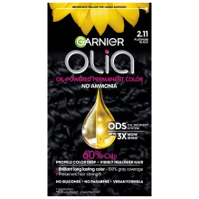 Garnier Haarfarbe Olia, ammoniakfrei, Brilliant Color,   lreiche permanente Haarfarbe, 2.11 Platinschwarz, 1 St  ck (Verpackung kann variieren)