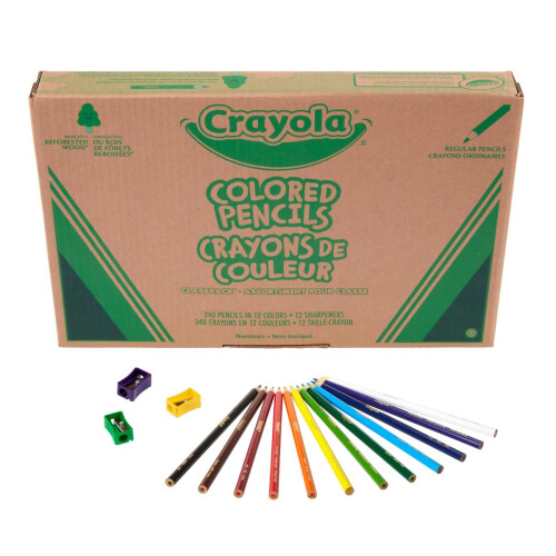 Crayola Crayola Χρωματιστά Μολύβια Classpack (240τμχ), Απαραίτητα για Δασκάλους, Χονδρική Προμήθεια 1