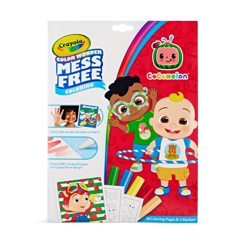 Crayola Crayola Color Wonder Cocomelon Χρωματιστές Σελίδες & Μαρκαδόροι, Χωρίς Λάσπη, Δώρο για Παιδιά 3-6