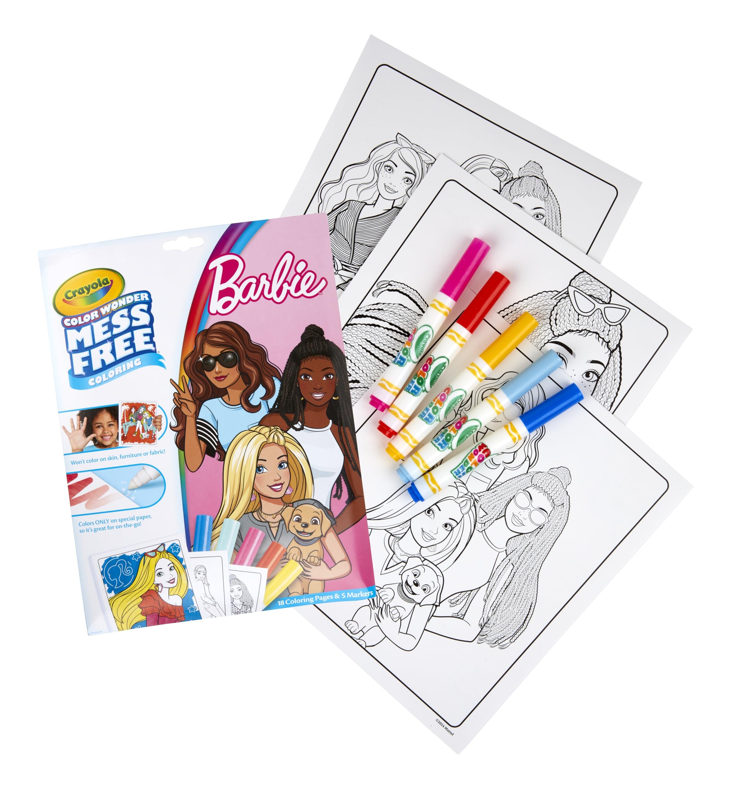 Crayola Color Wonder Barbie Coloring Book Pages & Markers Mess Free ...