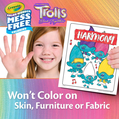 Crayola Crayola Trolls 3, Χωρίς Χάος Σελίδες Ζωγραφικής & Μαρκαδόροι, Δώρο για Παιδιά, Ηλικία 3-6 2