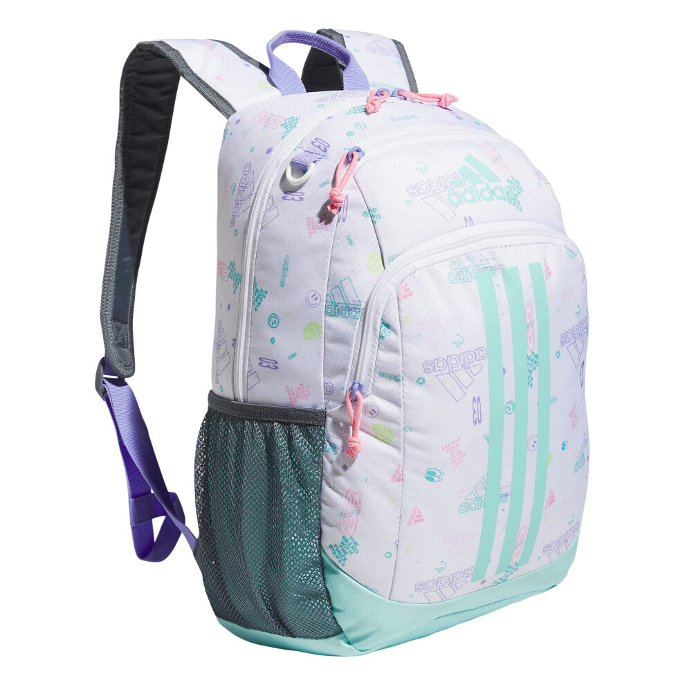 adidas Creator 2 Backpack  Icon Brand Love White/Flash Aqua Blue/Light Purple  One Size