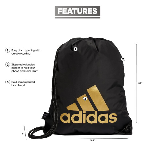Adidas adidas Ready Sackpack Schwarz/Gold Metallic Einheitsgr      e 1