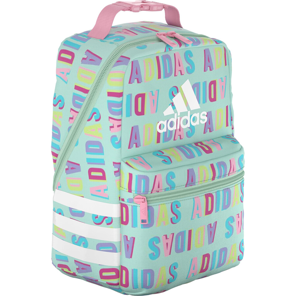 adidas Santiago Lunch Bag  Insulated School Food Container Box  Hall Pass Semi Flash Aqua/Pink Spark/3.0  One Size