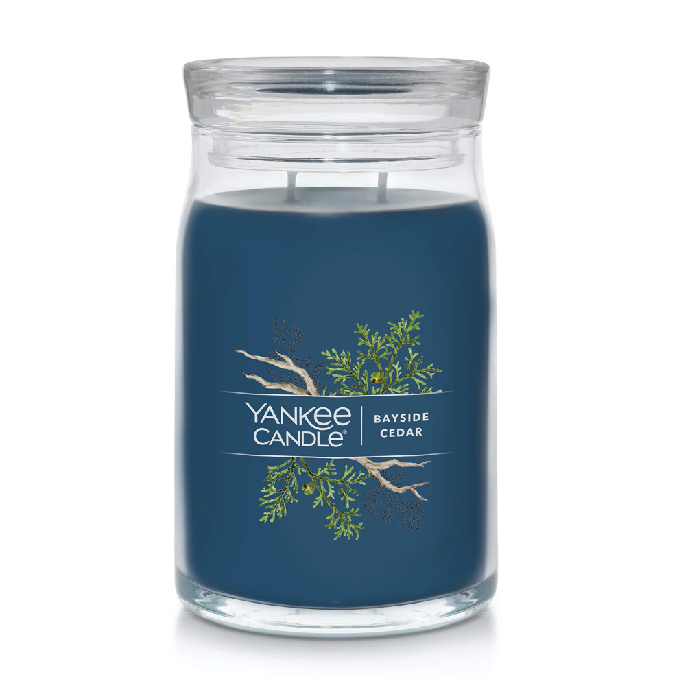 Yankee Candle Bayside Cedar Scented Signature Kerze Im Gro En Glas, 590 Ml, 2-Docht-Kerze, Ber 60 Stunden Brenndauer-image