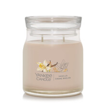 Yankee Candle Vanilla CRME BRL? E Semnatura parfumata 13oz Bort mediu cu 2 wick Lumnare peste 35 de ore de ardere a timpului de ardere