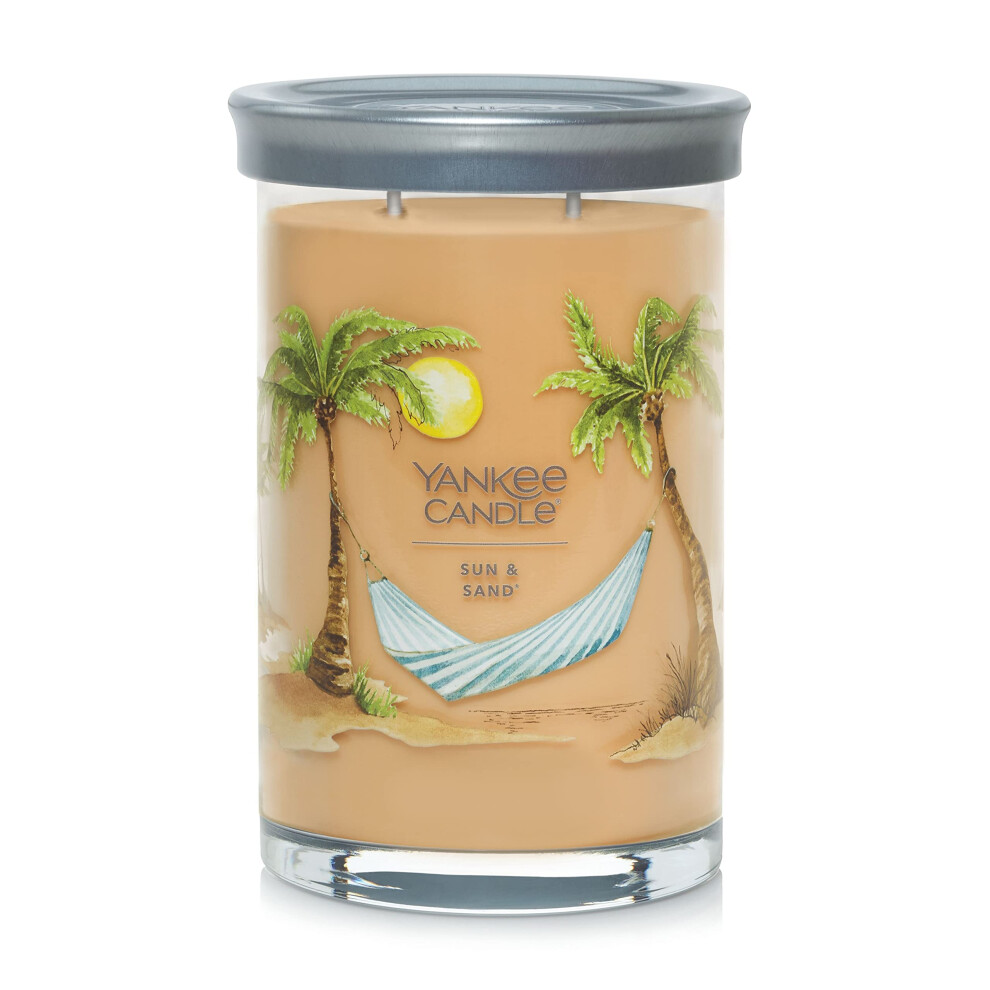 Yankee Candle Sun & Sand Scented  Signature 20oz Large Tumbler 2-Wick Candle  Over 60 Hours of Burn Time