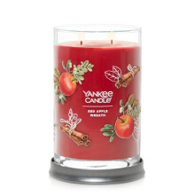Yankee Candle Red Apple Wreath Scented Signature 20oz Large Tumbler 2-Wick Candle Over 60 Hours of Burn Time Christmas | Holiday Candle