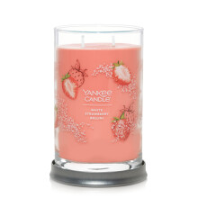 Yankee Candle Bellini de Morango Branco Aromatizado, Vela Grande de 20oz com 2 Pavios, Mais de 60 Horas de Queima