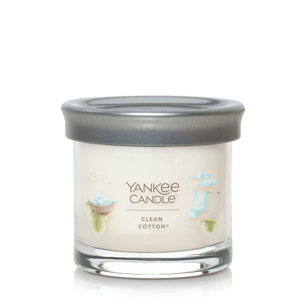 Bougie parfum   e Yankee Candle Clean Cotton Signature, 120 g, petit gobelet, m   che unique, plus de 20 heures de combustion