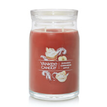 Yankee Candle Sugared Cinnamon Apple Scented, Signature 20oz Large Jar 2-Wick Candle, Over 60 Hours of Burn Time