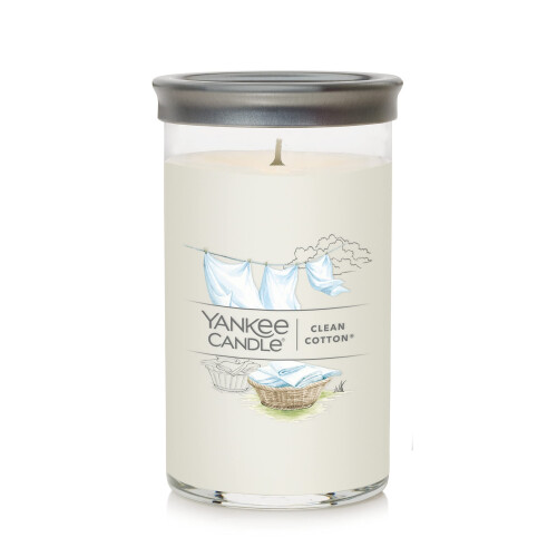 Yankee Candle Yankee Candle Clean Cotton Medium Pillar Kaars, 14.25oz, Wit
