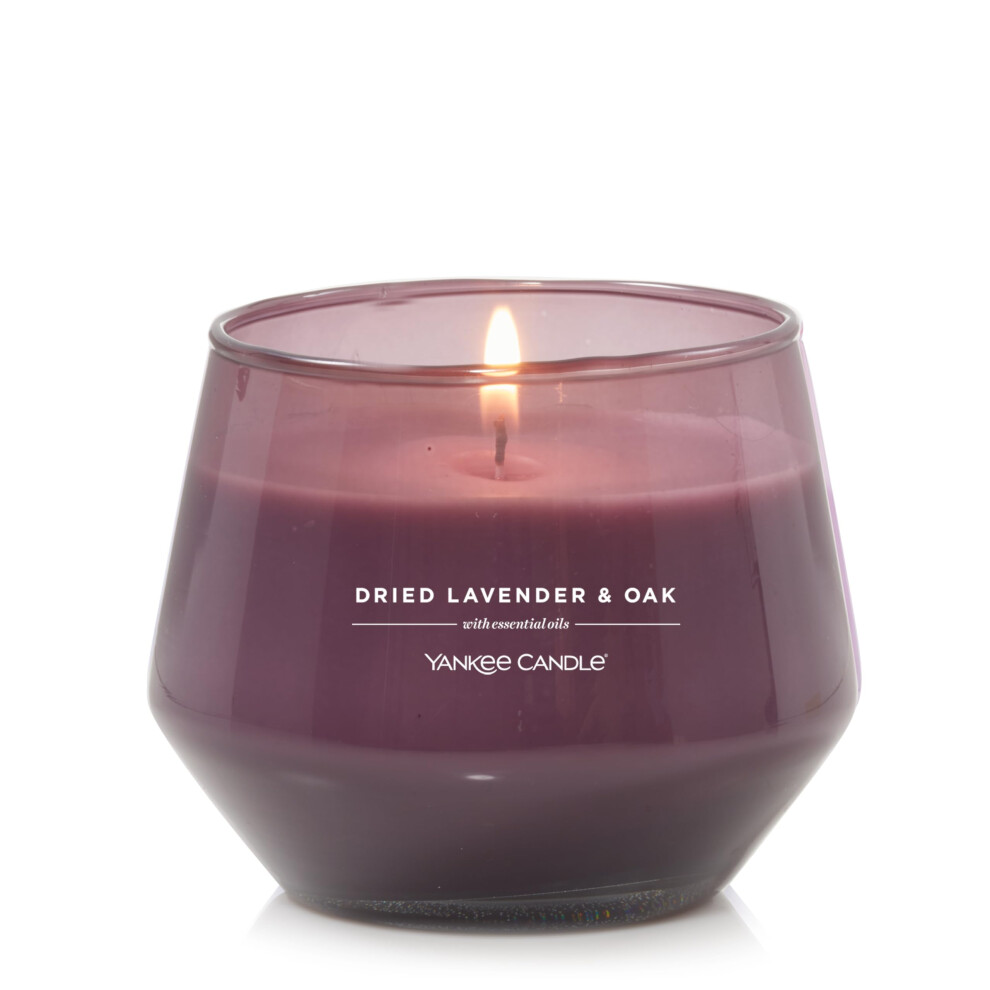 Yankee Candle Studio Medium Candle  Dried Lavender & Oak  10 oz: Long-Lasting  Essential-Oil Scented Soy Wax Blend Candle | 40-65 Hours of Burning Tim