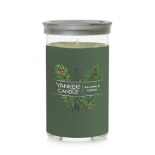 Candle Yankee Balsam & Cedar Semnatura Medium Lumnare Pilon - 14.25oz. Verde - Craciun | Vnzare cu lumnare de soia de ceara de ceara coaster