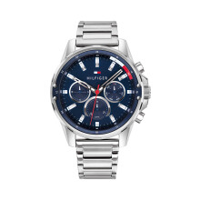 Tommy Hilfiger Men's Quartz Stainless Steel and Bracelet Sporty Watch  Color: Silver (Model: 1791788)