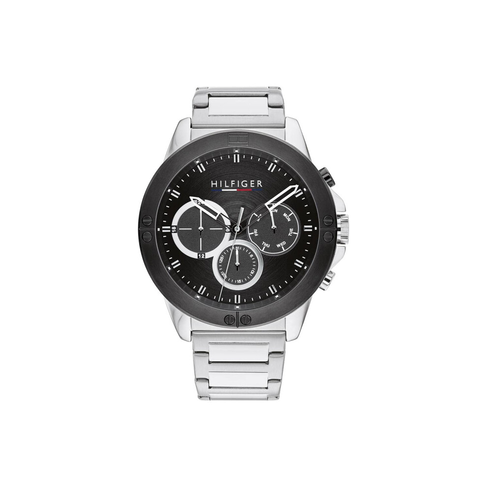 Montre     quartz multifonction Tommy Hilfiger pour homme, bracelet en acier inoxydable et maillons, couleur   : argent (mod   le   : 1791890)
