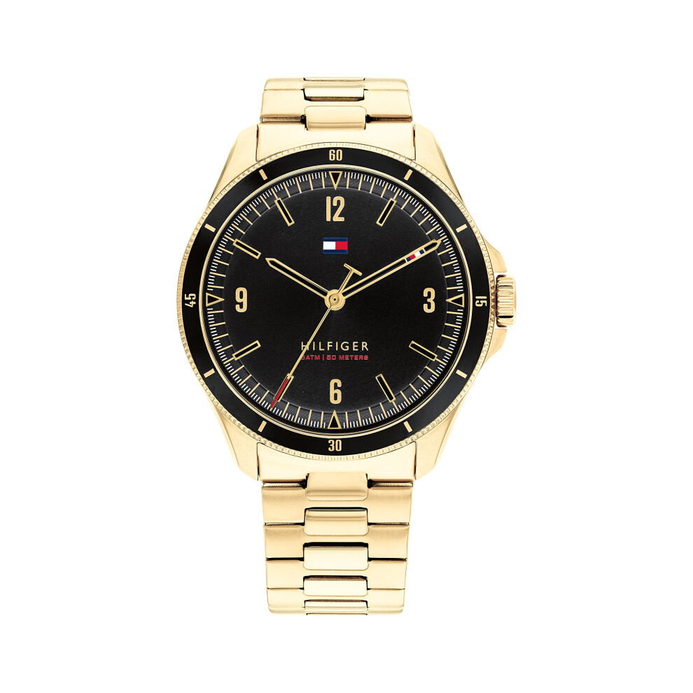 Tommy Hilfiger Men's Quartz Stainless Steel and Link Bracelet Watch Color: Gold (Model: 1791903)