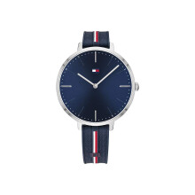 Tommy Hilfiger Damklocka i Rostfritt Stål med Silikonrem, Blå, 13 (Modell: 1782154)