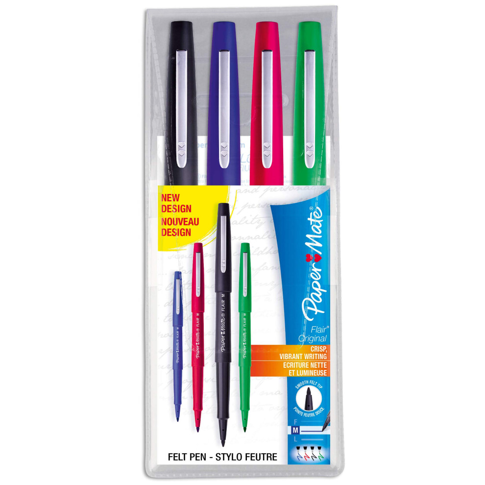 Paper Mate Flair Pen Easel Case, Mittlere Spitze (0,7 Mm), Verschiedene Farben, Etui Mit 10 St Ck-image