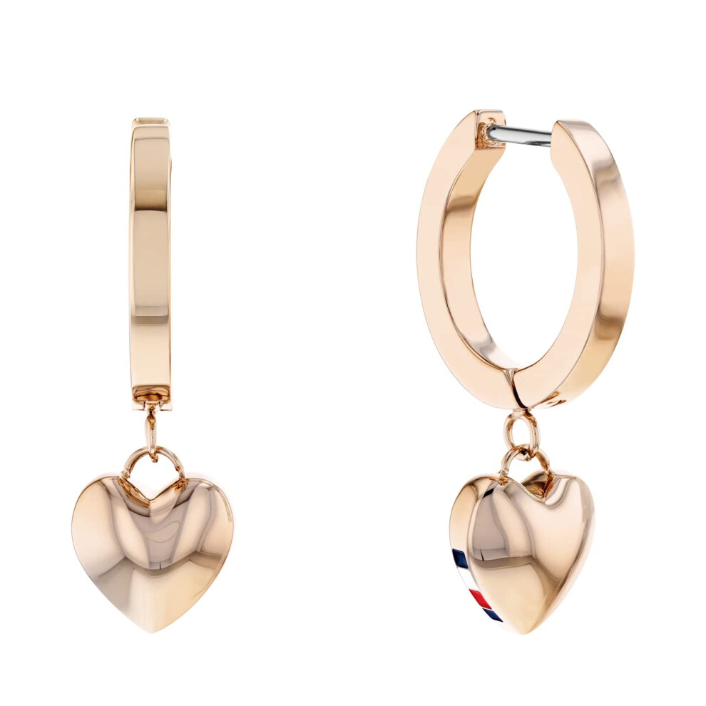 Tommy Hilfiger 2780666 Women's Jewelry Ionic Plated Carnation Gold Steel Hinge Earrings Color: Carnation