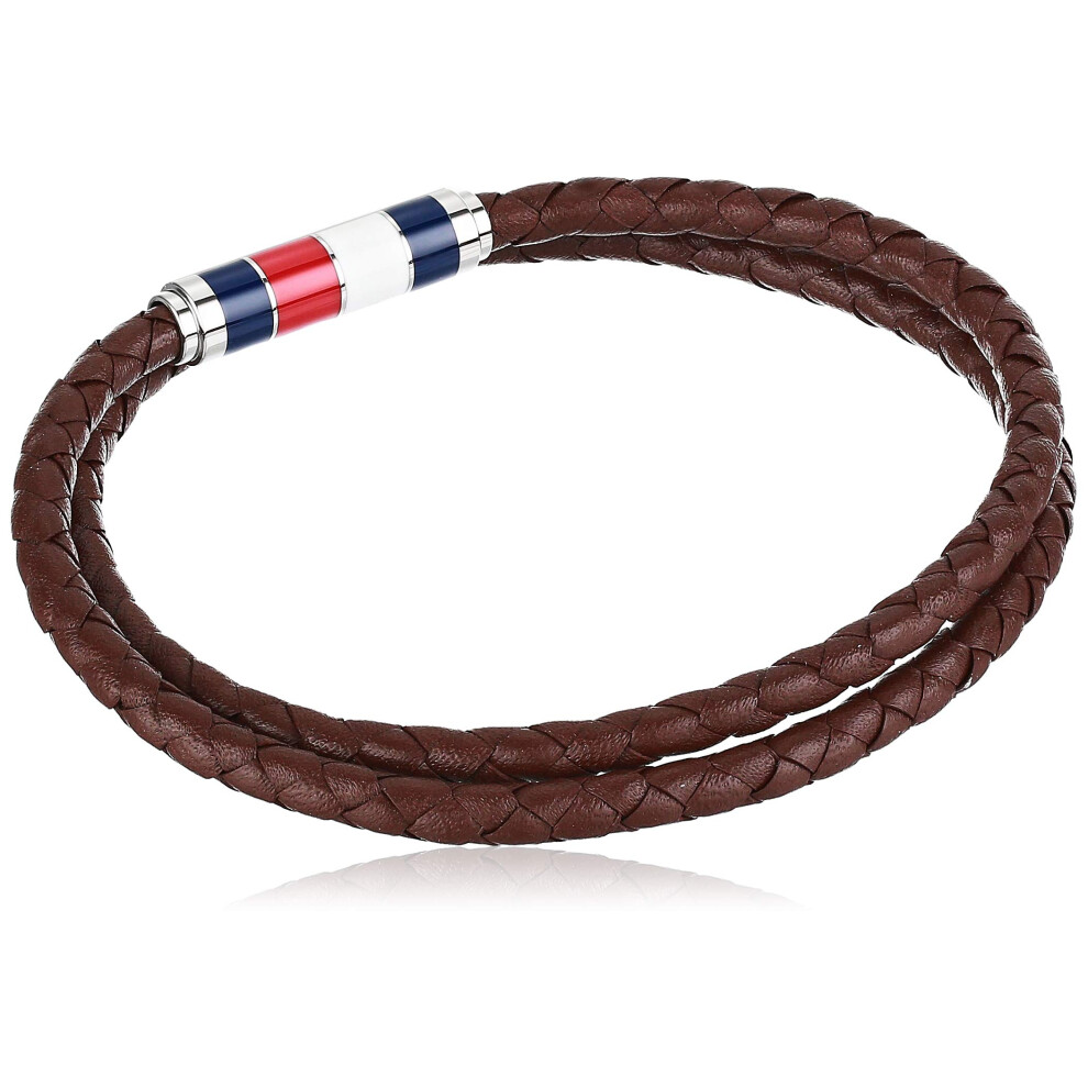 Tommy Hilfiger Men's Jewelry Leather Double Wrap Bracelet  Color: Brown (Model: 2790055)