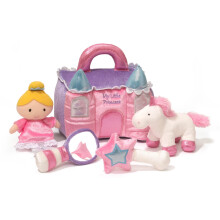 Baby GUND Soft Collection, Prinsess Castle 5-delad Plyschlekset med Rattle, Squeaker och Crinkle Leksaker