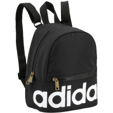 adidas Linear Mini Backpack Small Travel Bag  Black/White/Gold  10.5 inch x8.5 inch x5 inch