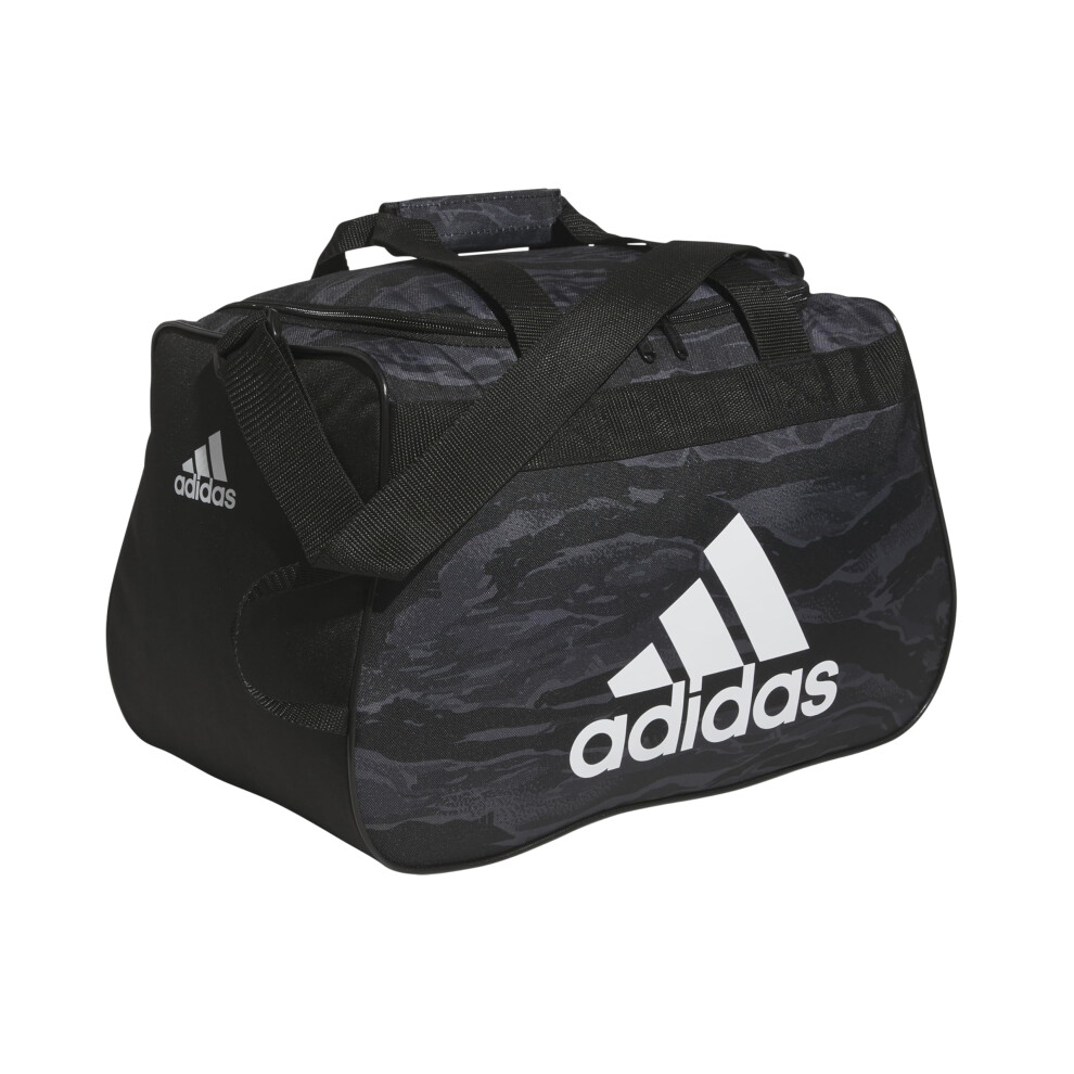 adidas Diablo Small Duffel  Sports Duffle Gym Bags for Men or Women  Essential Camo Black/Black/White  One Size