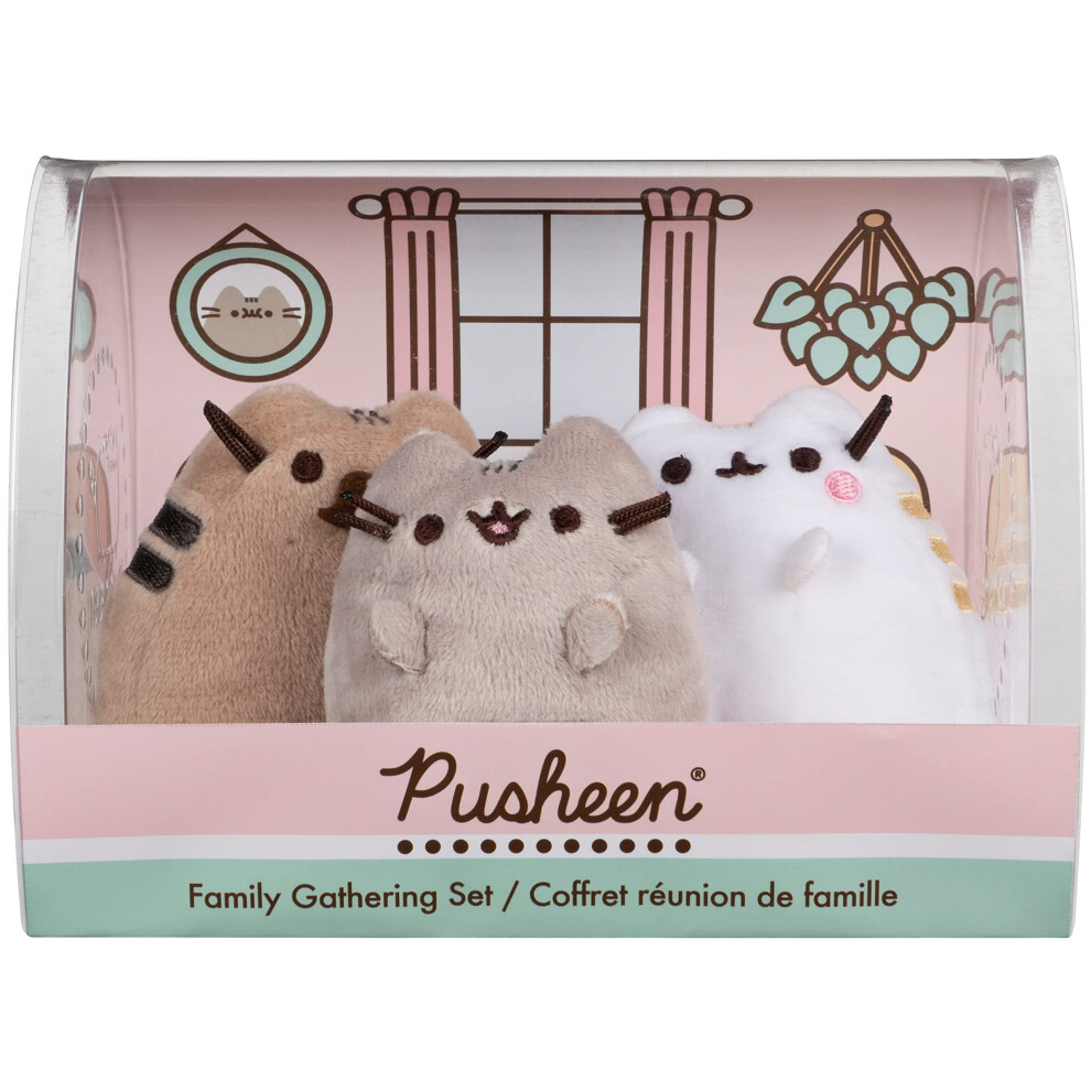 Gund Pusheen The Cat 6056171 Family Collector Set Of 3 Soft Toy Plush-image
