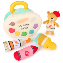GUND Baby My Little Artist 5-delt plys-leges?t med rangle-squeaker og crinkle plysleget?j Sensorisk leget?j til babyer og nyf?dte 7.5
