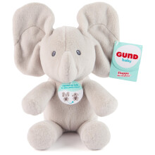 Gund Baby Peek-a-Boo Flappy Elephant Plüsch-Elefant, Stofftier, Babyspielzeug für Kinder ab 0 Jahren, Grau, 17,8 cm
