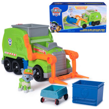 Paw Patrol: Crush N Roll Recycling Truck with Rocky Action Figure & Transforming Compacted Trash Vehicle Kids Toys for Boys & Girls Ages 3 and up