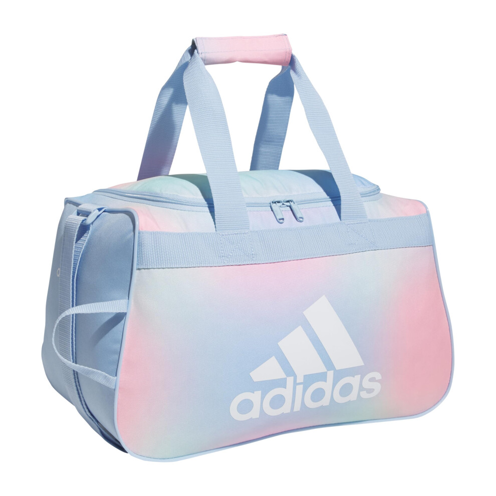 adidas Diablo Small Duffel  Sports Duffle Gym Bags for Men or Women  Dazed Gradient Clear Sky/Clear Sky Blue/White  One Size