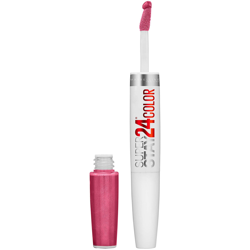 Maybelline Super Stay 24  2-Step Liquid Lipstick Makeup  Long Lasting Highly Pigmented Color with Moisturizing Balm  Wear On Wildberry  Mauve Pink  1