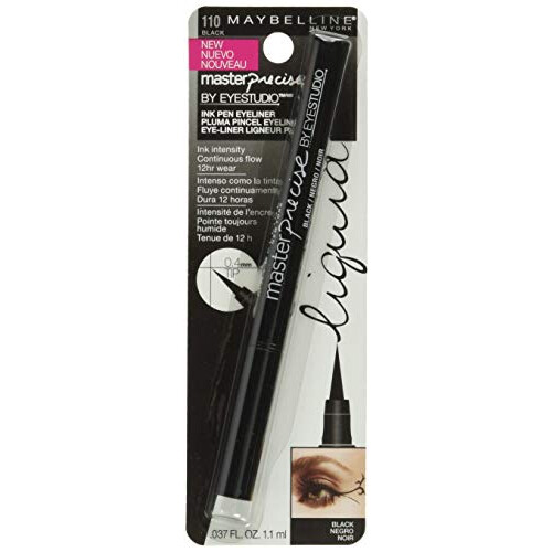 Maybelline Maybelline Eyestudio Master Precise Υγρό Eyeliner, Μαύρο, 0.034 fl. oz. 1