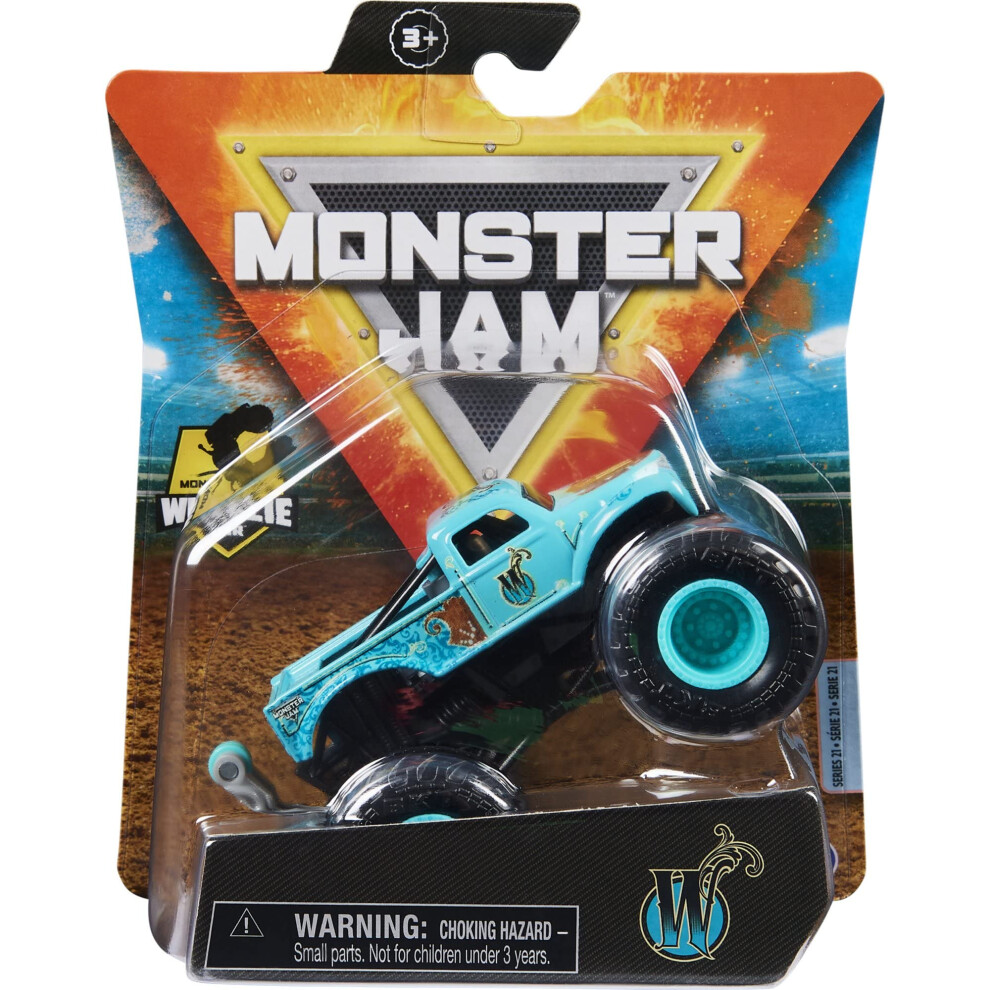 Monster Jam 2021 Spin Master 1:64 Diecast Monster Truck With Wheelie Bar: Legacy Trucks 'W' Whiplash
