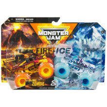Monster Jam Ogień i Lód 1:64 Dwupak odlewów: Zombie i Northern Nightmare (Oficjalny 2024)