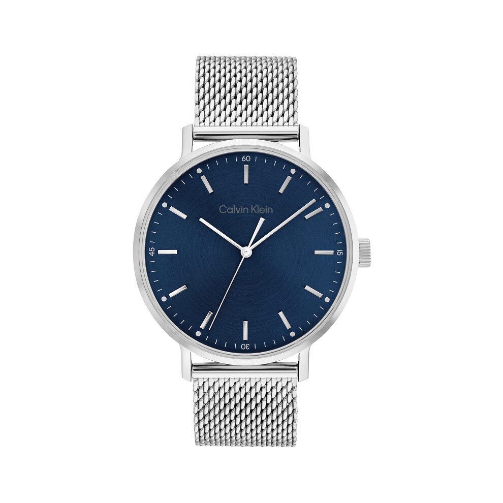 Calvin Klein Men's Quartz Stainless Steel and Mesh Bracelet Watch  Color: Silver (Model: 25200045)