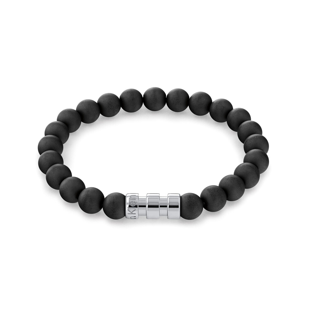 Calvin Klein Jewelry Men's Bracelet Round Bead and Steel Metal  Color: Black (Model: 35000104)