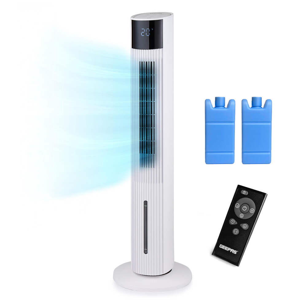 Geepas 42-inch Oscillating Tower Fan With Remote Control, White