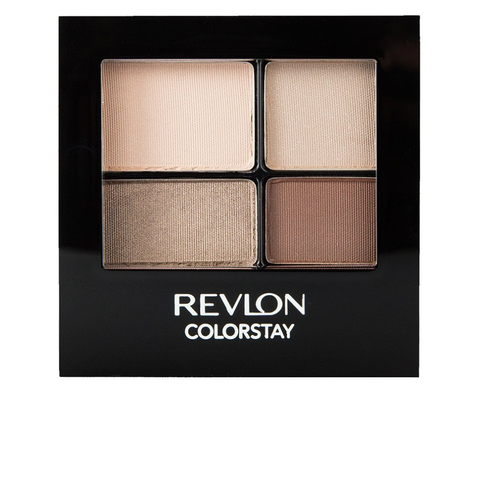 REVLON ColorStay 16 Hour Eyeshadow Quad with Dual-Ended Applicator Brush  Longwear  Intense Color Smooth Eye Makeup for Day & Night  Addictive (500)