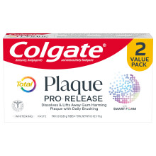 Colgate Total Plaque Pro Release Whitening Zahnpasta, 2er-Packung, 85-ml-Tuben