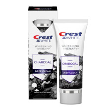 Dentifrice Crest 3D White Whitening Therapy au charbon et au fluorure pour un nettoyage en profondeur et une menthe revigorante, 100 ml