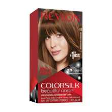 Revlon Colorsilk Mooie Kleur Permanente Haarverf met Keratine 100% Grijsdekking Ammoniakvrij 43 Medium Goudbruin