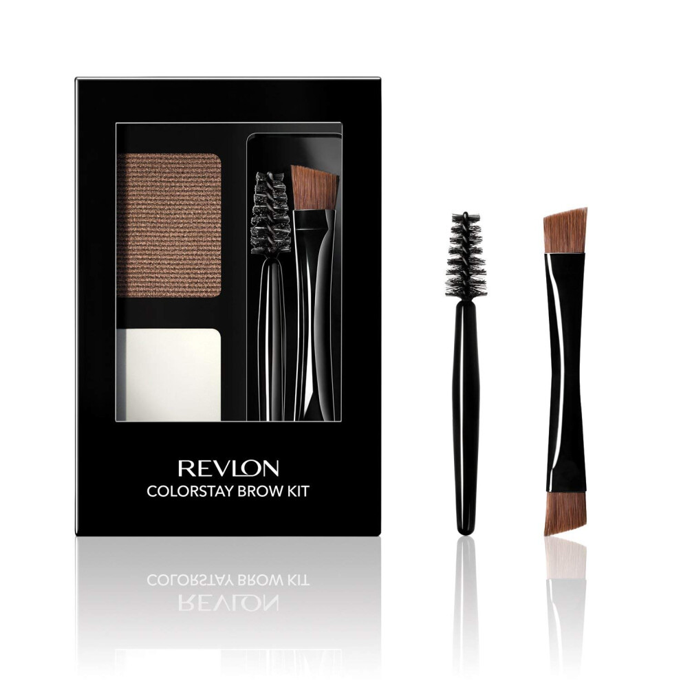 Revlon Eyebrow Kit  ColorStay Brow Kit Eye Makeup with Longwearing Brow Powder  Pomade  Spoolie & Angled Brush Tip  104 Soft Brown  0.08 Oz