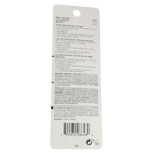 Revlon Revlon Colorstay Micro Υπερ Ακριβής Gel Eyeliner, Αδιάβροχο, Μακράς Διαρκείας, 0.009 oz, μπεζ 2
